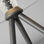 Solar Outdoor Pendant Light With Clear Acrylic Shade, Tri-Color LED