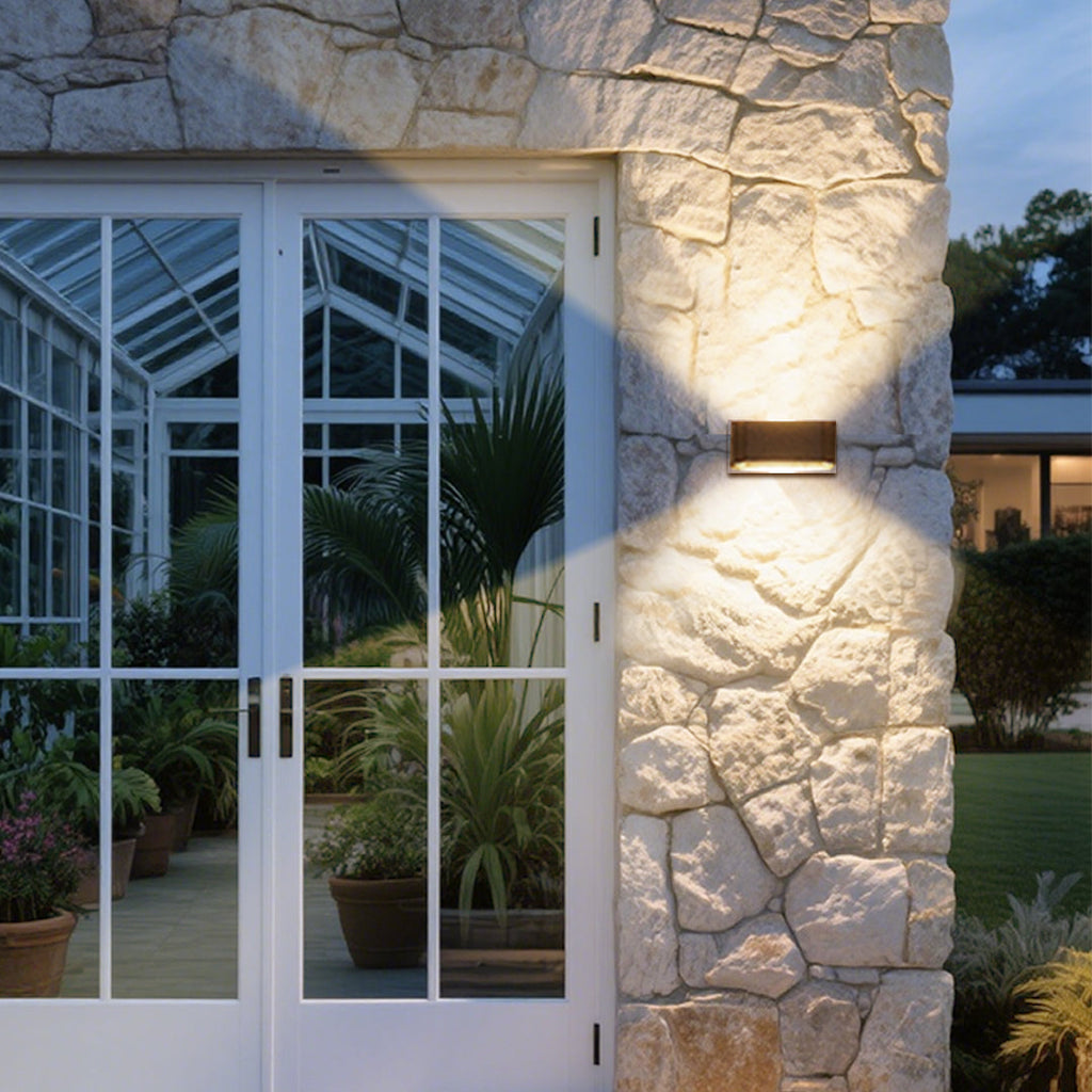 Up And Down Nordic Aluminum Outdoor Wall Light With Glass Shades