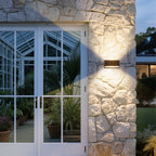 Up And Down Nordic Aluminum Outdoor Wall Light With Glass Shades