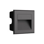 Morga Square Recessed Outdoor Step Light, Black Aluminum Finish