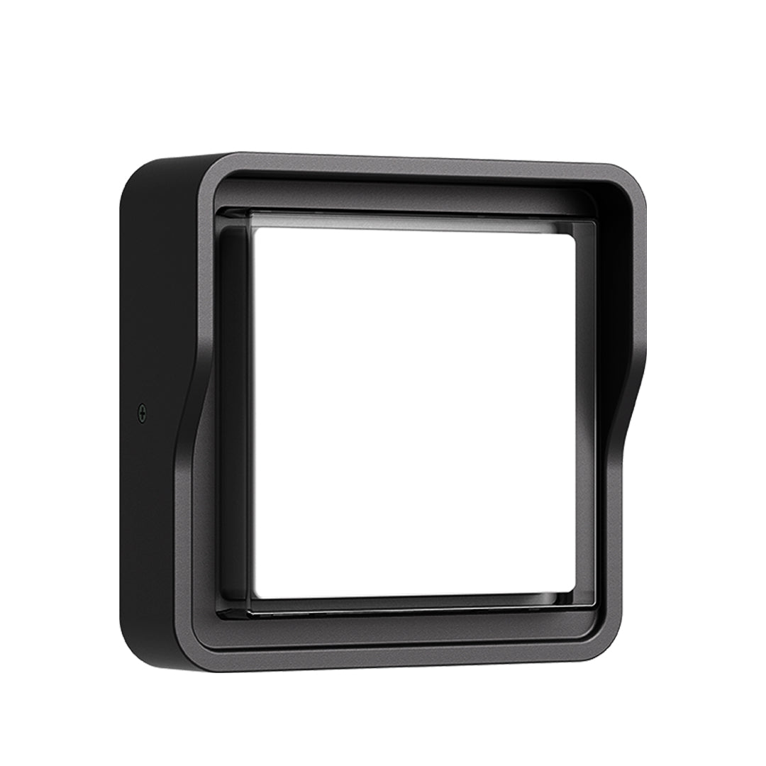 Arandela Exterior Quadrada em Alumínio Preto, LED Branco Quente 12W