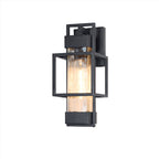 Vintage Wrought Iron Outdoor Wall Sconce, Black Matte, Warm LED Glow