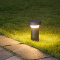 Black Aluminum Bollard Post Light, Warm LED Garden Path Lighting