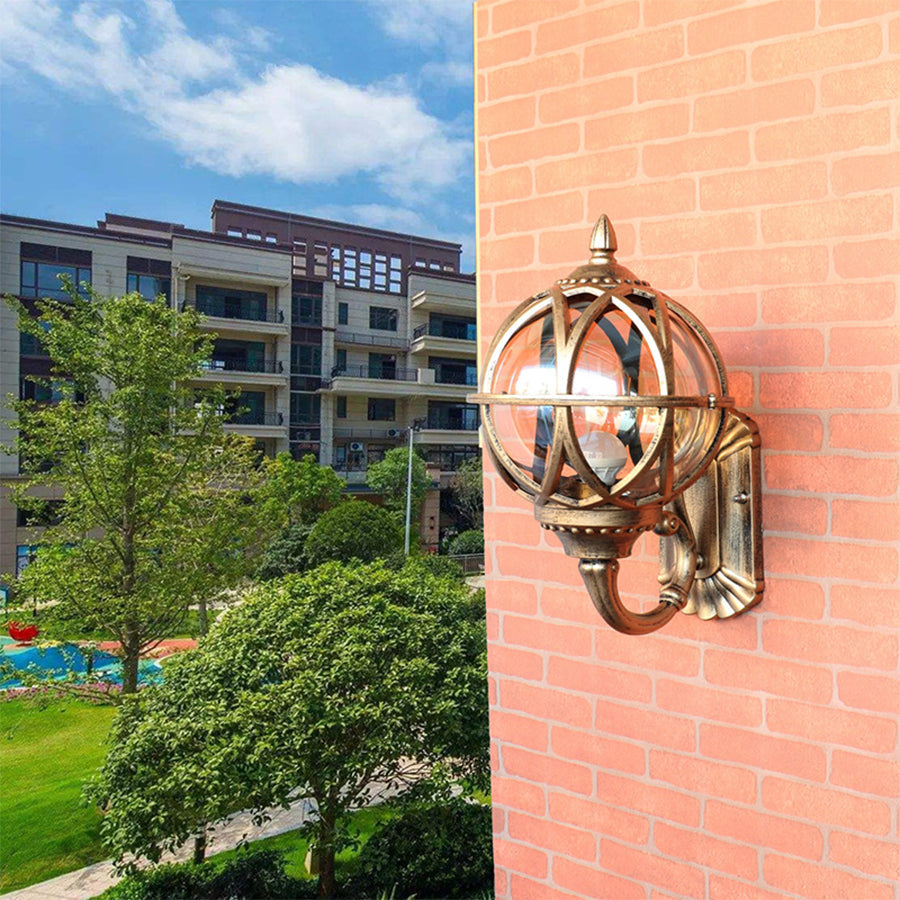 Outdoor Pillar Light, Cast Aluminum With Clear Glass Shade