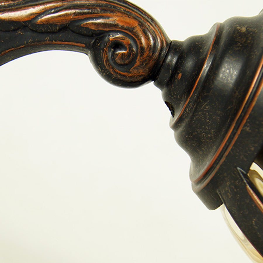 Champagne Glass Outdoor Wall Light With Black Die-Cast Aluminum Frame