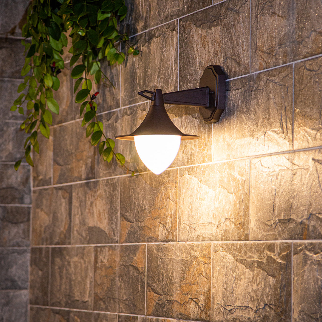 Luz de Parede Exterior LED Estilo Vintage, Alumínio Fundido, Acabamento Café