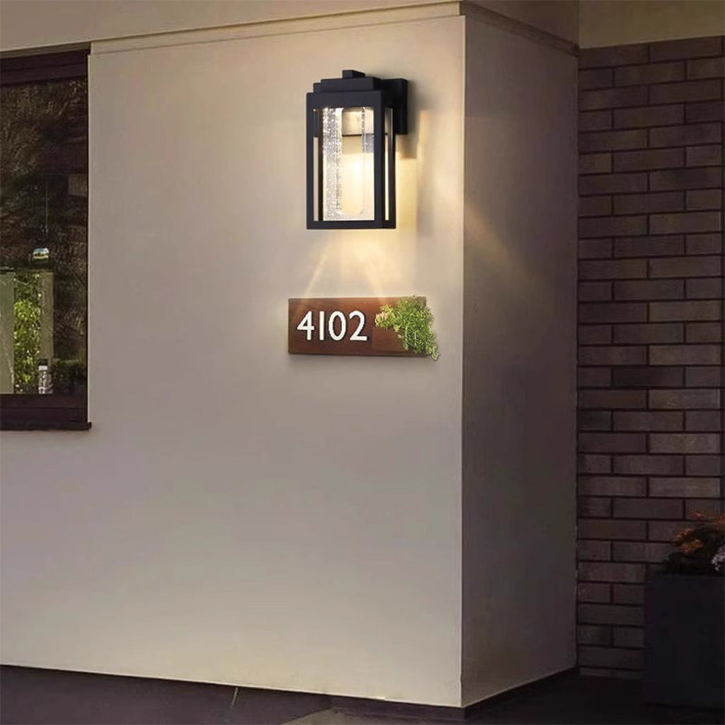 Crystal-Shade aluminium udendørs væglampe, varm hvid LED