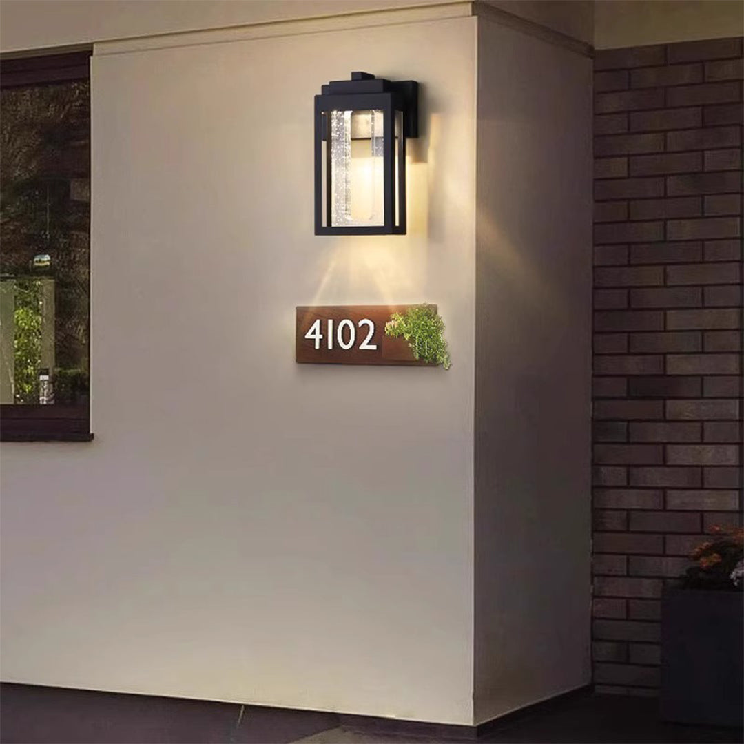 Crystal-Shade aluminium udendørs væglampe, varm hvid LED