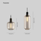 Zylinder-Pendelleuchte aus Marmor und Glas, Bernstein oder Rauchgrau, E12-Fassung, 2 Größen