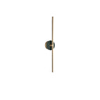 Clérachic wall light on white, a green stone disc set lower on its brass bar than in other studio shots.