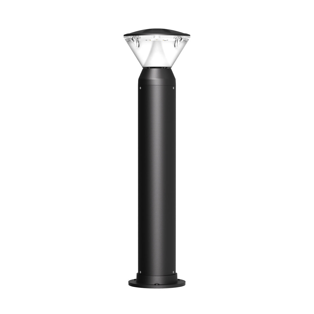 LED udendørs pullertlampe, mat sort støbt aluminium, IP65