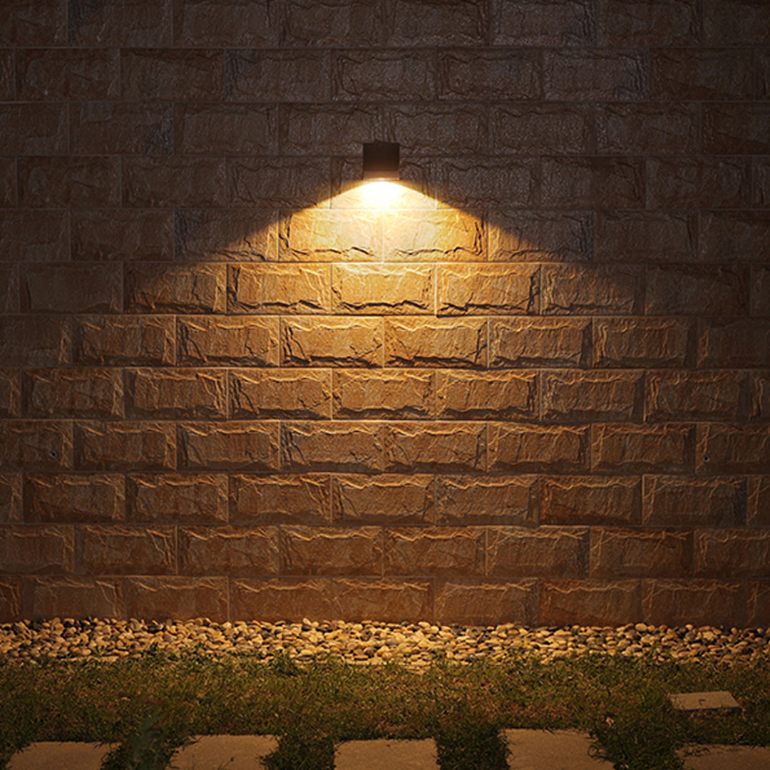 Luz de Parede Exterior em Vidro Industrial, Alumínio Preto Minimalista