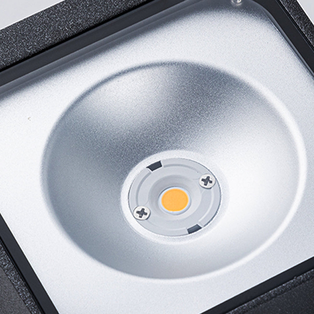 Luz de Parede Exterior em Vidro Industrial, Alumínio Preto Minimalista