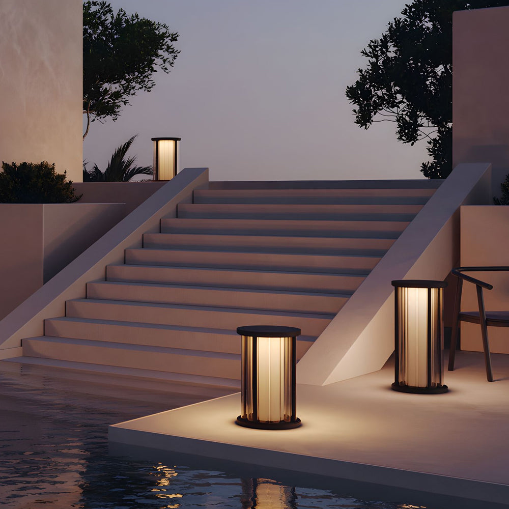 Lampadaire cylindrique avec abat-jour taillé en cristal, style vintage américain