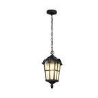 Cast Aluminum Porch Ceiling Light, Roman-Style Glass Shade