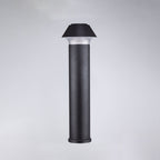 Matte Black Aluminum Bollard Light, Dome-Top Modern Garden Lamp