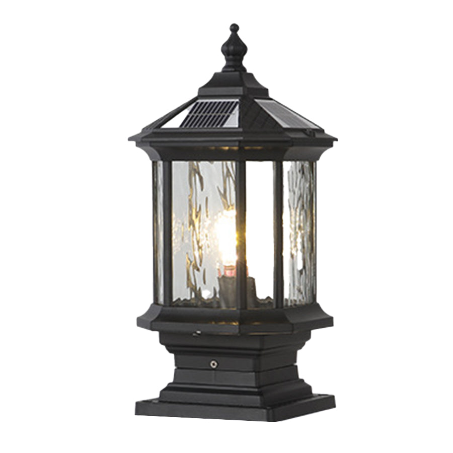 Pillar Lantern Light, Vintage European-Style Aluminum Outdoor Post Fixture