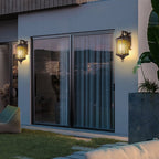 Oline Copper-Tone Iron Wall Lamp, Pierced Pattern Outdoor Sconce