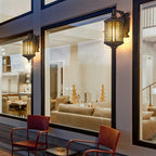 Oline Copper-Tone Iron Wall Lamp, Pierced Pattern Outdoor Sconce