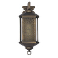 Oline Copper-Tone Iron Wall Lamp, Pierced Pattern Outdoor Sconce