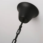 Lustre d'extérieur avec abat-jour effet marbre, cadre en aluminium noir, LED E27