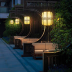 Lustre d'extérieur avec abat-jour effet marbre, cadre en aluminium noir, LED E27