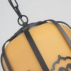 Lustre d'extérieur avec abat-jour effet marbre, cadre en aluminium noir, LED E27
