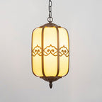 Lustre d'extérieur avec abat-jour effet marbre, cadre en aluminium noir, LED E27