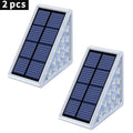 Two Clérachic triangular solar step lights, solar panels above the LED face, sold as a pair.