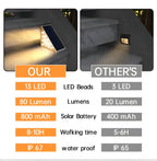 Two installation methods for the Clérachic step light: screw fixing and double-sided tape.