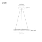 Clérachic chandelier dimension drawing, 1 Ring, 60 cm 1, every measurement marked in centimetres and inches.