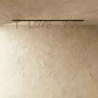 The same Clérachic magnetic letter track light unlit, showing the clear acrylic letters and black ceiling track up close.