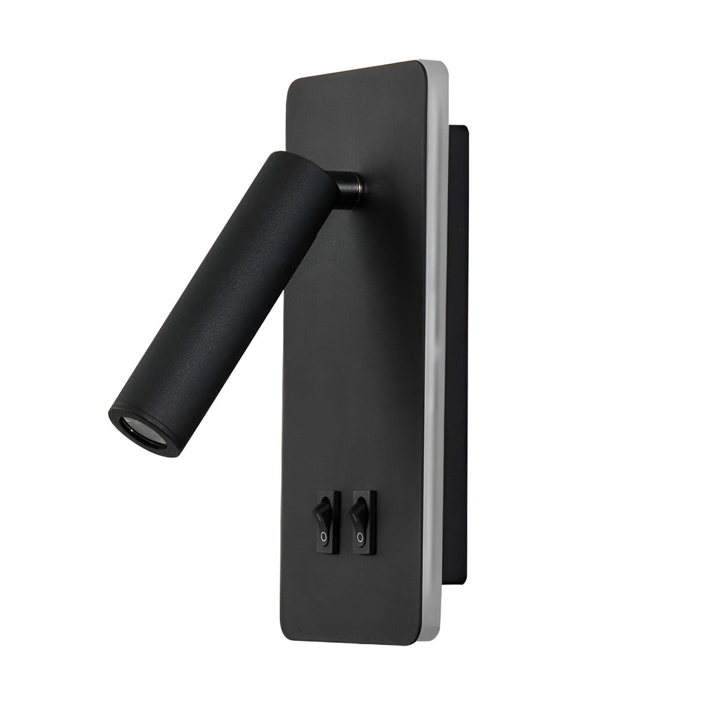 The Clérachic reading light in black on white, its spot swung out from the backplate.