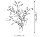 Clérachic wall light dimension drawing, 2 of 2, every measurement marked in centimetres and inches.