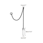 Dimension drawing for the single-head Clérachic alabaster capsule pendant: 12 cm (4.7″) canopy, shade 9 cm (3.5″) by 39 cm (15.4″).