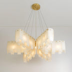 The square Clérachic cascade chandelier at a larger size, tiers stepping outward on all sides.