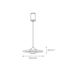 Dimension drawing for the Clérachic Alabaster Disc Pendant Light, 25 cm (9.8″) wide and 8 cm (3.1″) high.