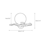 Dimension drawing for the Clérachic Alabaster Globe Wall Sconce, 30cm/11.8″ wide and 20cm/7.9″ high with a 15cm/5.9″ globe.