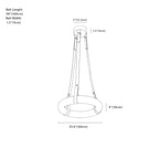 Clérachic pendant light dimension drawing, 60 cm, every measurement marked in centimetres and inches.