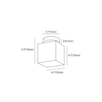 Clérachic ceiling light dimension drawing, Square, every measurement marked in centimetres and inches.