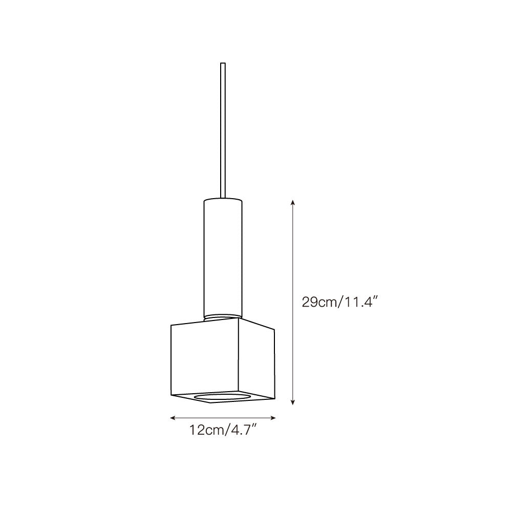 Dimension drawing for the small Clérachic Alabaster Pendant Light, 12 cm / 4.7 in wide and 29 cm / 11.4 in high.