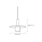 Dimension drawing for the large Clérachic Alabaster Pendant Light with its disc, 25 cm / 9.8 in wide and 29 cm / 11.4 in high.