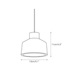 Dimension drawing for the Clérachic alabaster pendant, single shade 13 cm (5.1″) wide and 11 cm (4.3″) high on its cord.