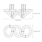 Measured drawing of the 150 cm (59″) Clérachic alabaster ring chandelier, 60 cm (23.6″) wide and 35 cm (13.8″) tall.