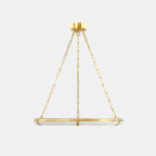 Side elevation of the Clérachic Alabaster Ring Chandelier, showing how flat the stone ring reads seen from across a room.