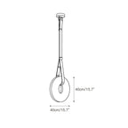 Dimension drawing of the large Clérachic Alabaster Ring Pendant Light, 40cm/15.7″ wide and 40cm/15.7″ high on a doubled strap.