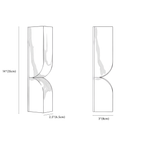 Clérachic wall light dimension drawing, 35 cm, every measurement marked in centimetres and inches.