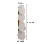 Clérachic four-light alabaster wall lamp on white with width, depth and height measurements marked beside it.