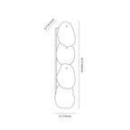 Clérachic wall light dimension drawing, 3 of 3, every measurement marked in centimetres and inches.