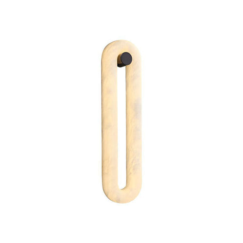 Clérachic Alabaster Wall Sconce lit against a plain white background, the whole oval loop glowing with no visible bulb.